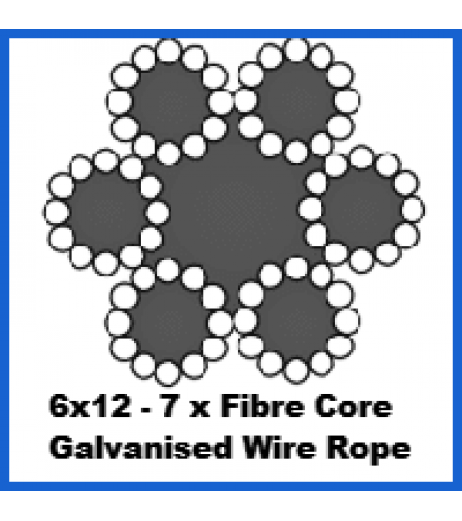6x12 Fibre Core Galvanized Steel Wire Rope