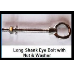 Long Shank Eye bolt C/W Nut & Washer