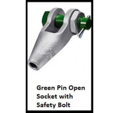 Green Pin Open Socket with Safety Bolt