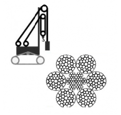 6x36 Compacted Piling Crane Aux & Main Winch Rope