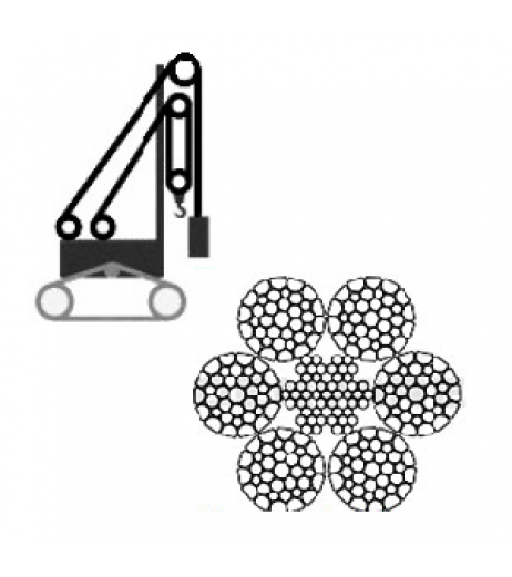 6x36 Compacted Piling Crane Aux & Main Winch Rope