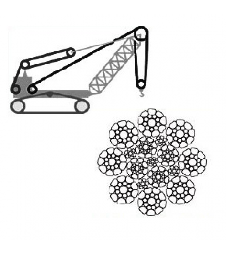 8x19 Mobile Lattice Boom Crane Rope – Non Rotating Compacted